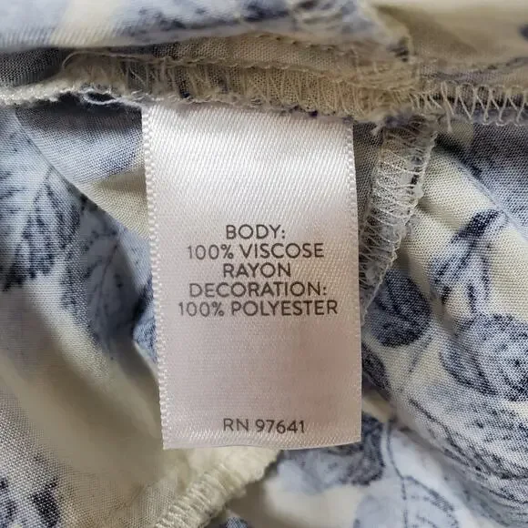 J. Jill Top Womens Medium Popover Floral Wide Sleeve Tunic V-Neck Tassel Tie - Picture 5 of 11